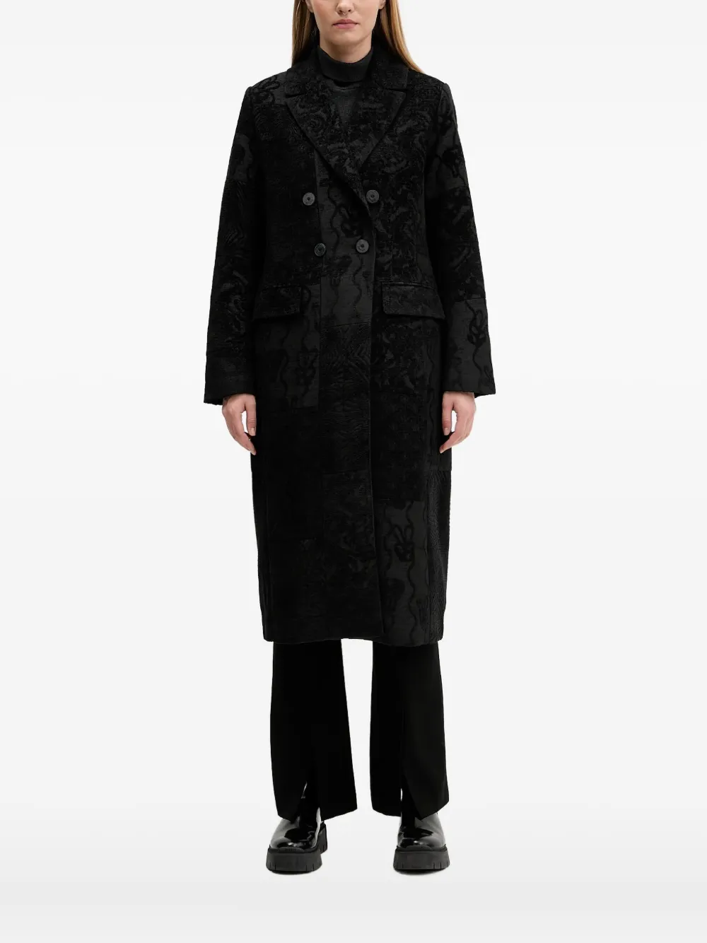 Двубортное пальто с узором Desigual, черный
Двубортное пальто с узором Desigual, черный