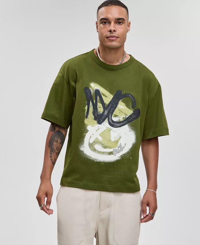 Мужская футболка Relaxed-Fit с граффити принтом Mode Of One, зеленый
Мужская футболка Relaxed-Fit с граффити принтом Mode Of One, зеленый