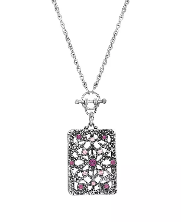 Ожерелье с подвеской в виде прямоугольного зеркала с фиолетовым камнем серебристого оттенка 2028, purple
Ожерелье с подвеской в виде прямоугольного зеркала с фиолетовым камнем серебристого оттенка 2028, purple