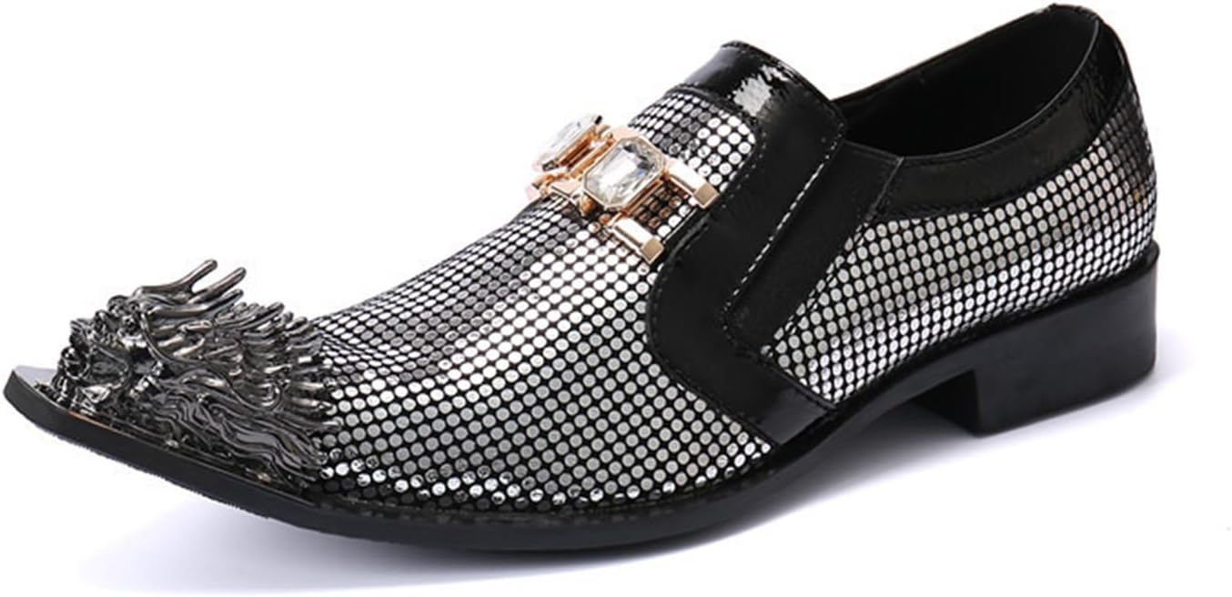 Мужские туфли, серебряные лоферы из натуральной кожи, туфли без шнуровки, повседневные, деловые, большого размера, низкие, с металлическим носком, дышащие, для костюма, 40 EU, серебряные Manyubei
Мужские туфли, серебряные лоферы из натуральной кожи, туфли без шнуровки, повседневные, деловые, большого размера, низкие, с металлическим носком, дышащие, для костюма, 40 EU, серебряные Manyubei