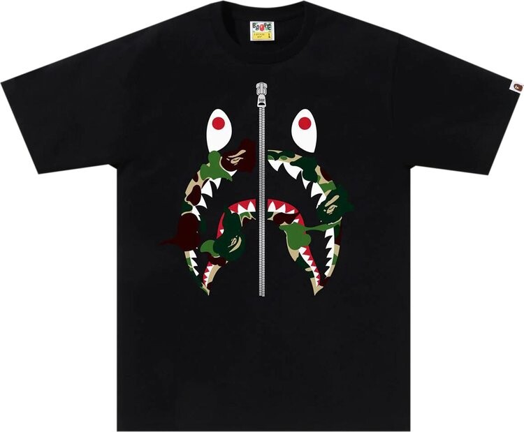 Футболка BAPE ABC Camo Rebuild Shark 'Black/Green', черный 
Футболка BAPE ABC Camo Rebuild Shark 'Black/Green', черный