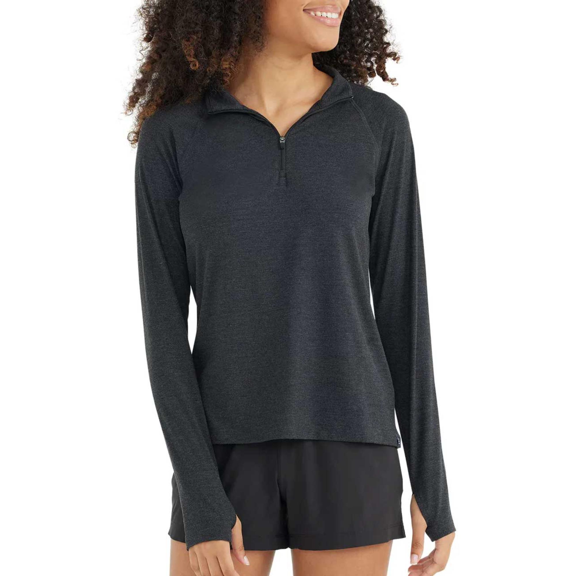 Женская бамбуковая блузка с застежкой-молнией до четверти длины Free Fly, Heather Black
Женская бамбуковая блузка с застежкой-молнией до четверти длины Free Fly, Heather Black