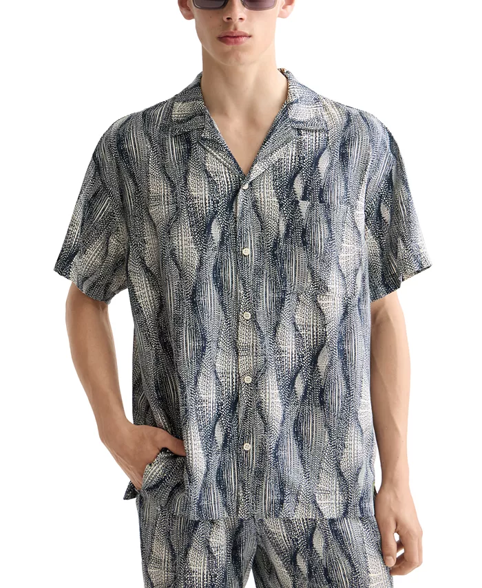 Мужская рубашка свободного кроя с коротким рукавом и мраморным принтом на пуговицах Scotch & Soda, синий
Мужская рубашка свободного кроя с коротким рукавом и мраморным принтом на пуговицах Scotch & Soda, синий