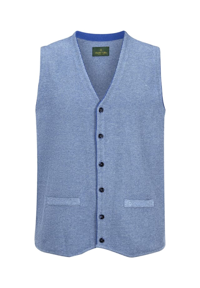 Вязаный жилет кеван Charles Colby, синий
Вязаный жилет кеван Charles Colby, синий