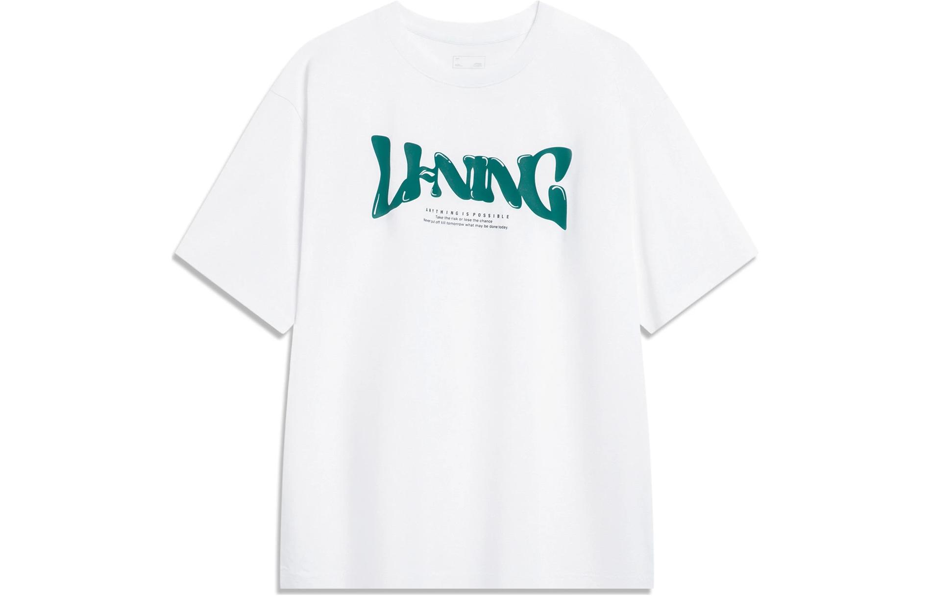 Лининг Спортивный повседневный стиль Футболка мужская стандартная белая
Лининг Спортивный повседневный стиль Футболка мужская стандартная белая