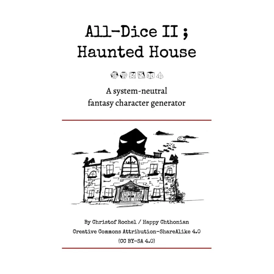 All-Dice II - Haunted House, Role Playing Games (Exalted Funeral), мягкая обложка
All-Dice II - Haunted House, Role Playing Games (Exalted Funeral), мягкая обложка
