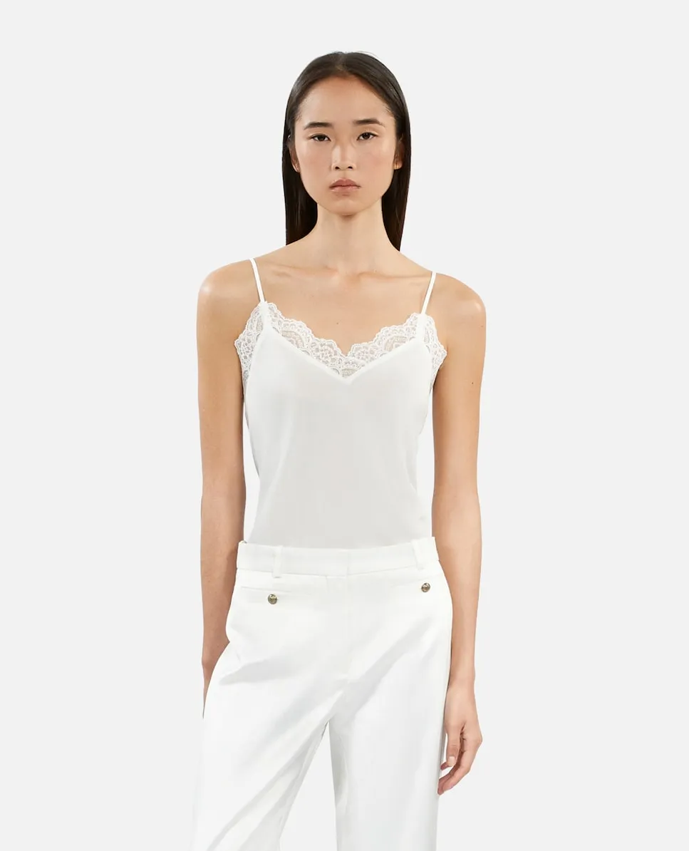Женский шелковый топ с кружевом The Kooples, белый
Женский шелковый топ с кружевом The Kooples, белый