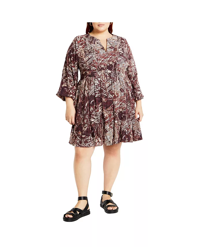 Мини-платье Alinda с принтом размера плюс CITY CHIC, коричневый
Мини-платье Alinda с принтом размера плюс CITY CHIC, коричневый