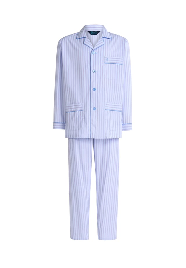 Пижама с воротником-лацканами полосатый хлопковый поплин El Búho Nocturno, голубой
Пижама с воротником-лацканами полосатый хлопковый поплин El Búho Nocturno, голубой