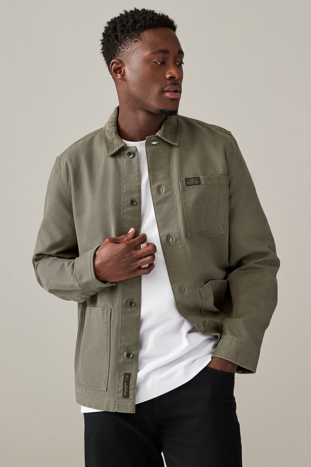 Холщовая куртка с вельветовым воротником Next, зеленый
Холщовая куртка с вельветовым воротником Next, зеленый