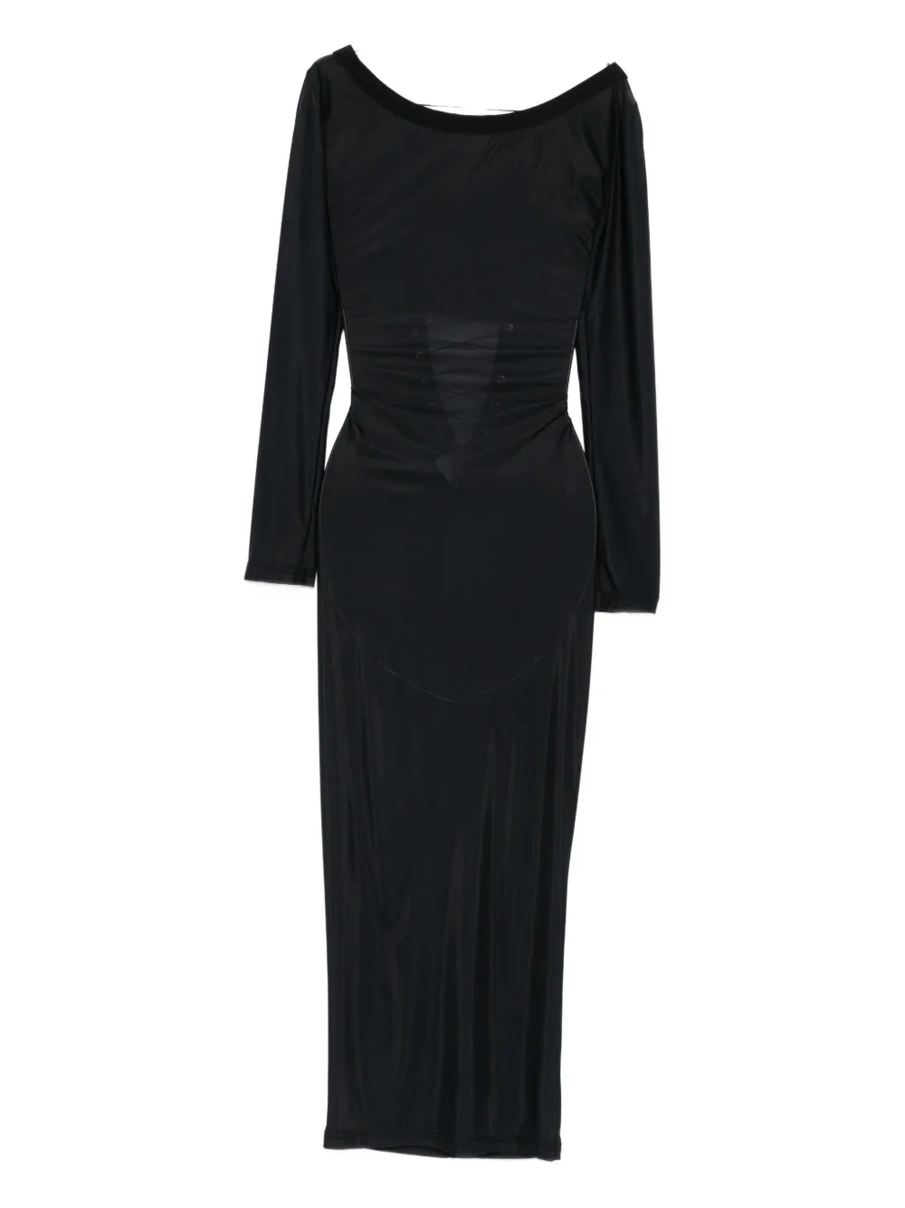 Прозрачное платье миди со шнуровкой Vestiaire d'un Oiseau Libre, черный
Прозрачное платье миди со шнуровкой Vestiaire d'un Oiseau Libre, черный