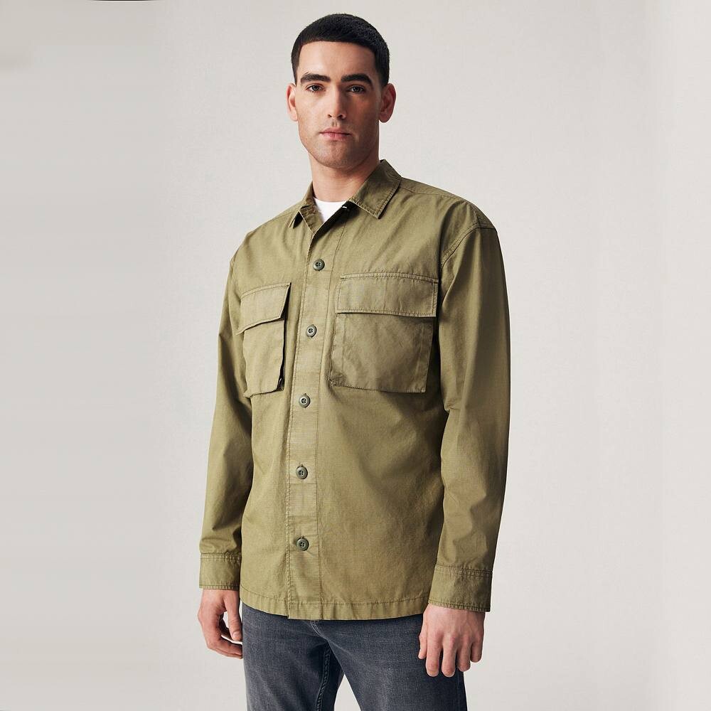 Мужская поплиновая рубашка NEXT с двумя карманами, цвет Khaki 
Мужская поплиновая рубашка NEXT с двумя карманами, цвет Khaki