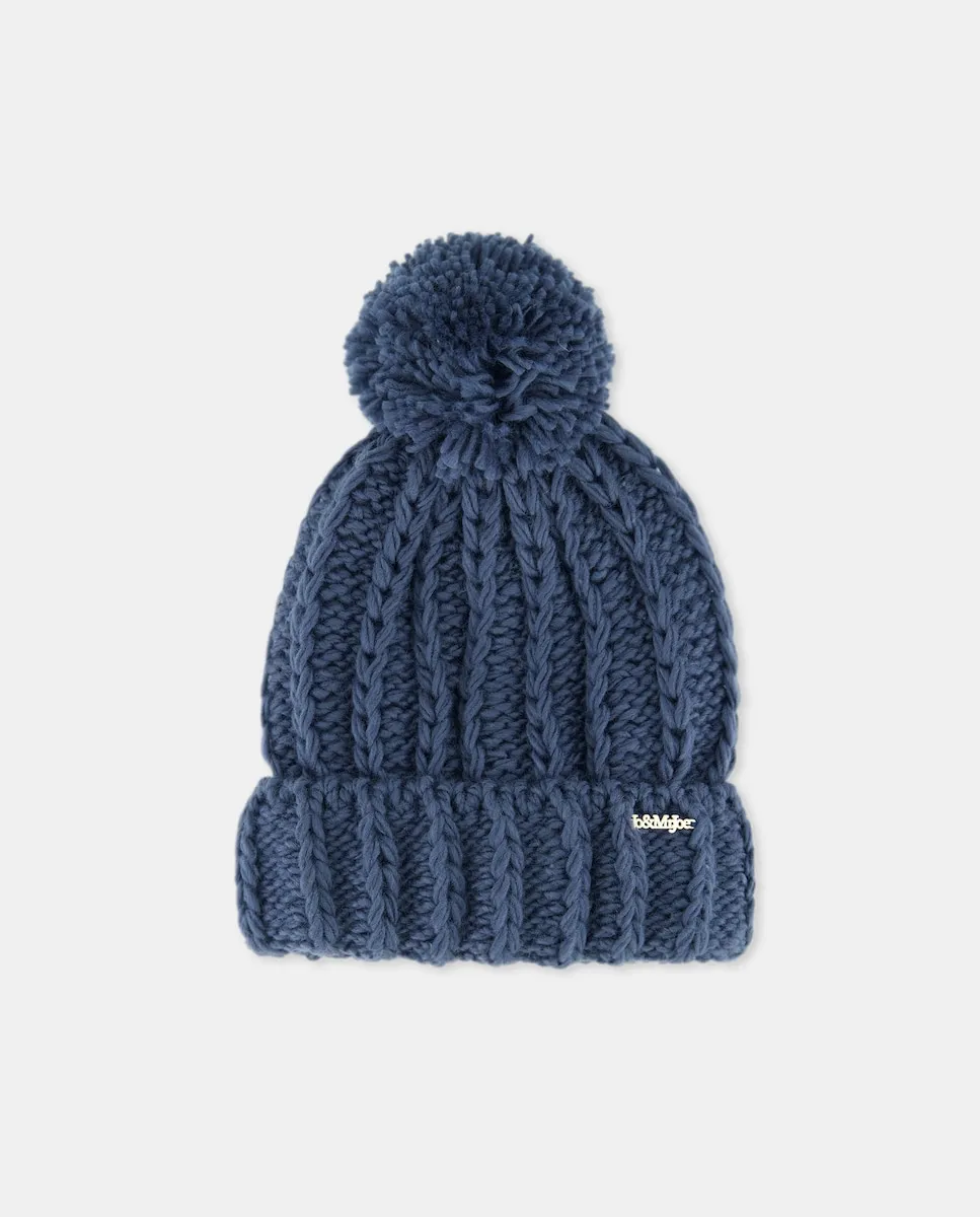 Шапка вязка с помпоном Jo & Mr. Joe, синий
Шапка вязка с помпоном Jo & Mr. Joe, синий