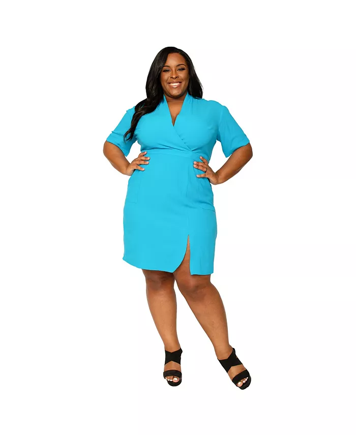 Платье миди больших размеров с запахом и отворотом на рукавах Poetic Justice, синий
Платье миди больших размеров с запахом и отворотом на рукавах Poetic Justice, синий