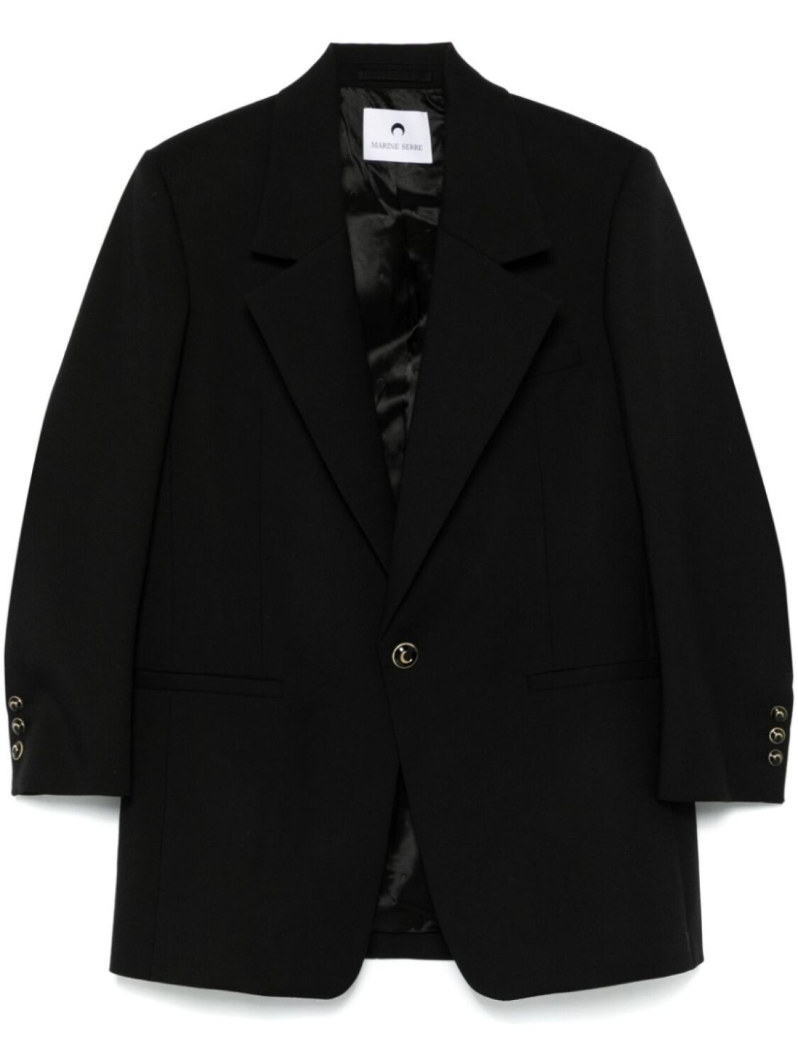 Блейзер из твила Marine Serre, черный
Блейзер из твила Marine Serre, черный