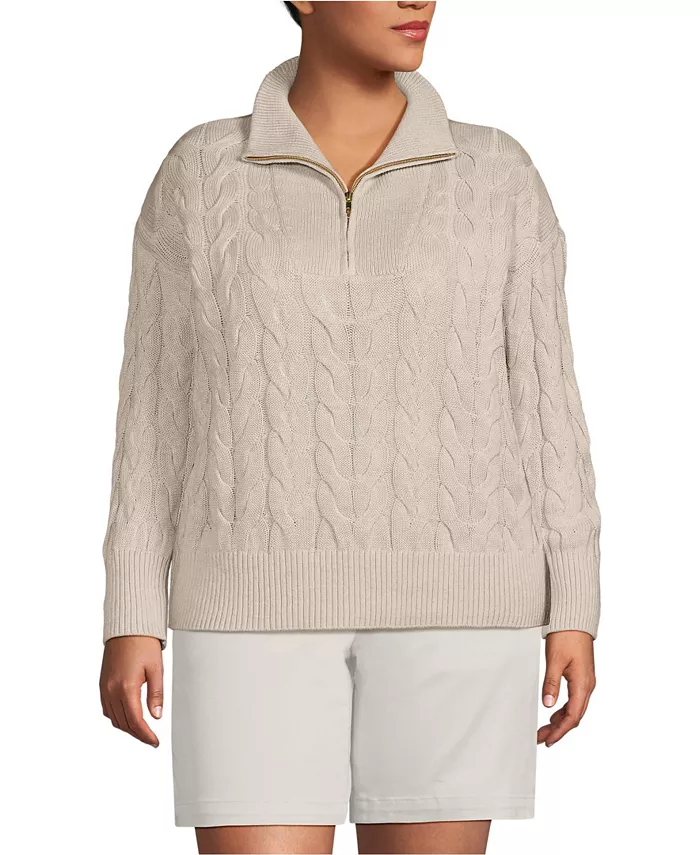 Женский свитер Drifter Cable Quarter Zip большого размера Lands' End, коричневый/бежевый
Женский свитер Drifter Cable Quarter Zip большого размера Lands' End, коричневый/бежевый
