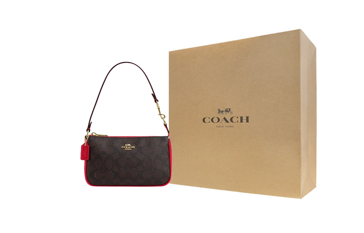 COACH Нолита ПВХ с отделкой под кожу женская сумка через плечо малого размера темно-коричневая с красным
COACH Нолита ПВХ с отделкой под кожу женская сумка через плечо малого размера темно-коричневая с красным