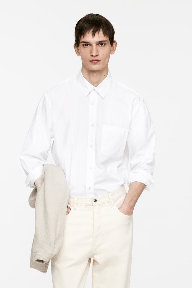 Повседневная рубашка из поплина Arket, белый
Повседневная рубашка из поплина Arket, белый
