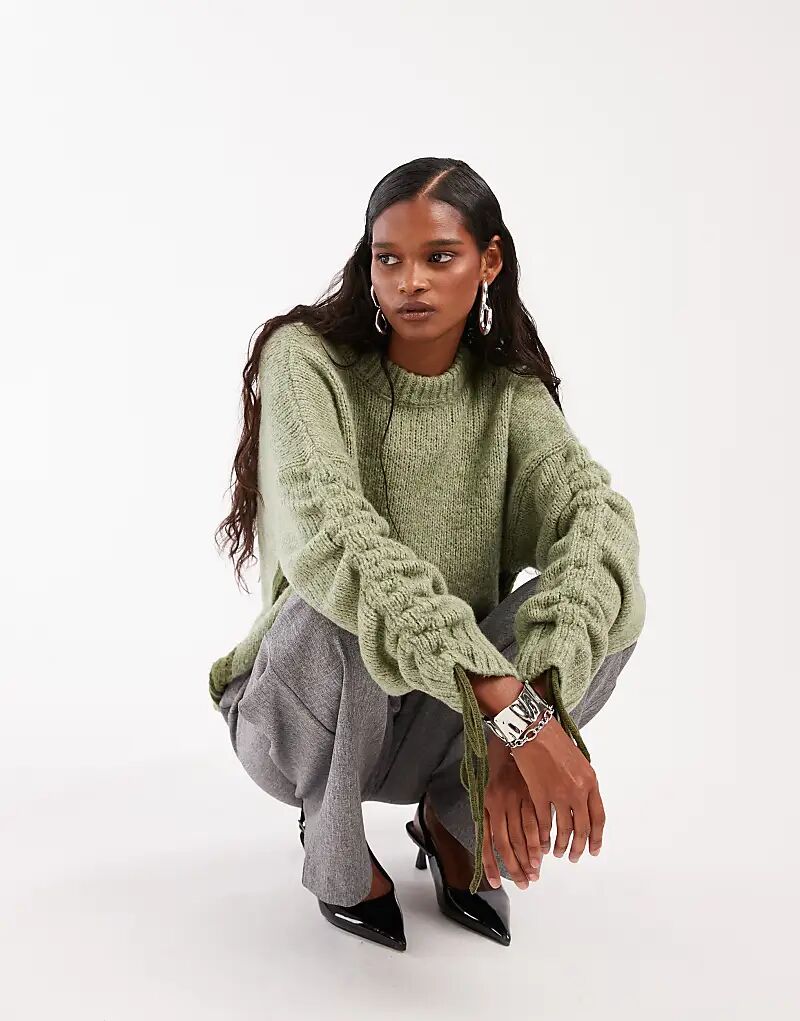 Джемпер ASOS DESIGN с присборенными рукавами зеленого цвета
Джемпер ASOS DESIGN с присборенными рукавами зеленого цвета