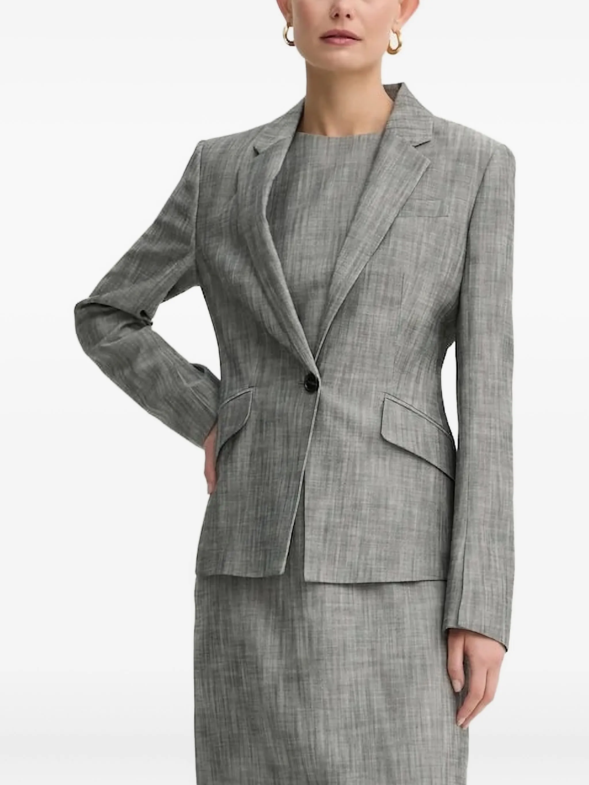 Фактурный жакет на пуговице Boss, серый
Фактурный жакет на пуговице Boss, серый