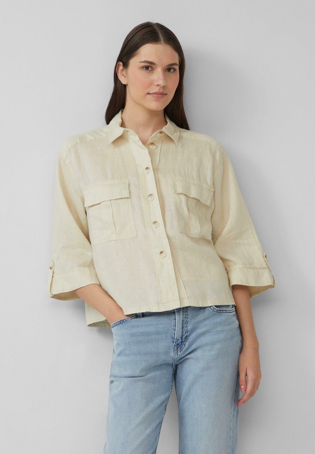 Блузка на пуговицах s.Oliver, кремовый
Блузка на пуговицах s.Oliver, кремовый