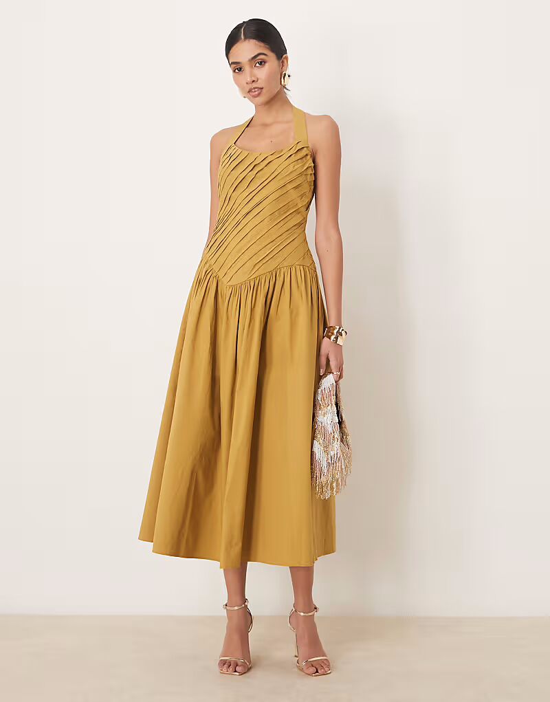 Платье миди ASOS DESIGN с асимметричным лифом, заниженной талией и вырезом халтер в цвете куркумы
Платье миди ASOS DESIGN с асимметричным лифом, заниженной талией и вырезом халтер в цвете куркумы