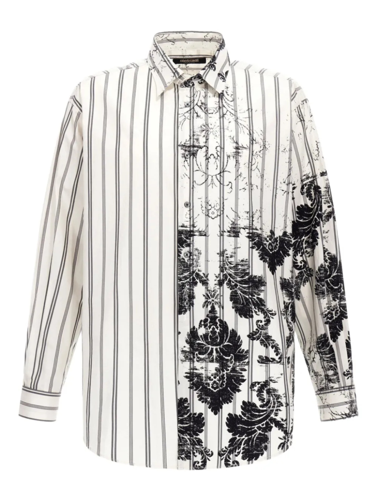 Полосатая рубашка с принтом броккато Roberto Cavalli, белый
Полосатая рубашка с принтом броккато Roberto Cavalli, белый