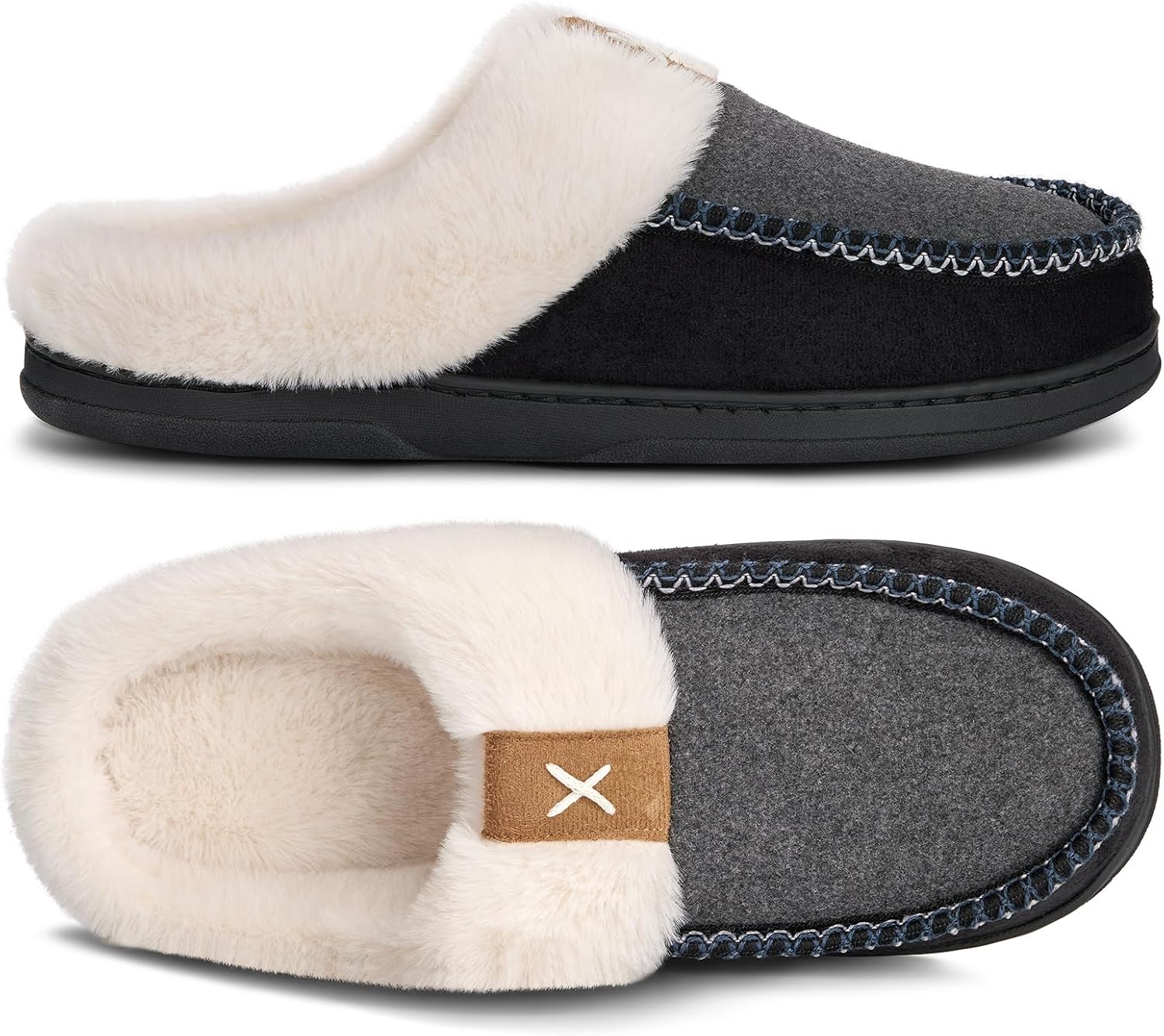 Тапочки ATHMILE для мужчин, мокасины с эффектом памяти, пушистые мужские тапочки, удобные домашние тапочки для носки в помещении и на улице, мягкая плюшевая подкладка, нескользящая резиновая подошва, для спальни, черный
Тапочки ATHMILE для мужчин, мокасины с эффектом памяти, пушистые мужские тапочки, удобные домашние тапочки для носки в помещении и на улице, мягкая плюшевая подкладка, нескользящая резиновая подошва, для спальни, черный