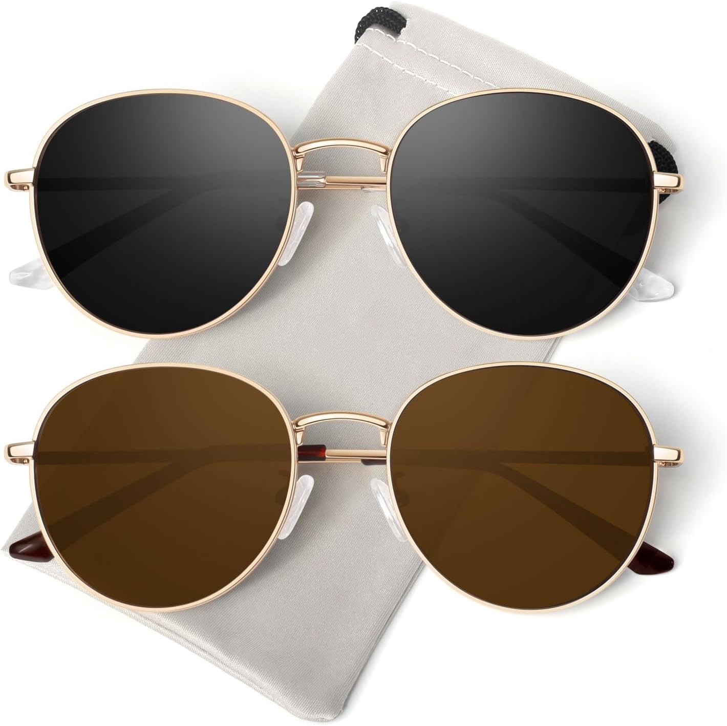 Солнцезащитные очки GQUEEN Retro круглые поляризованные для женщин и мужчин, с пружинным шарниром, металлической оправой, модные овальные солнцезащитные очки в стиле хиппи, защита от УФ-излучения UV400, 2 Gold Black & Gold Brown
Солнцезащитные очки GQUEEN Retro круглые поляризованные для женщин и мужчин, с пружинным шарниром, металлической оправой, модные овальные солнцезащитные очки в стиле хиппи, защита от УФ-излучения UV400, 2 Gold Black & Gold Brown