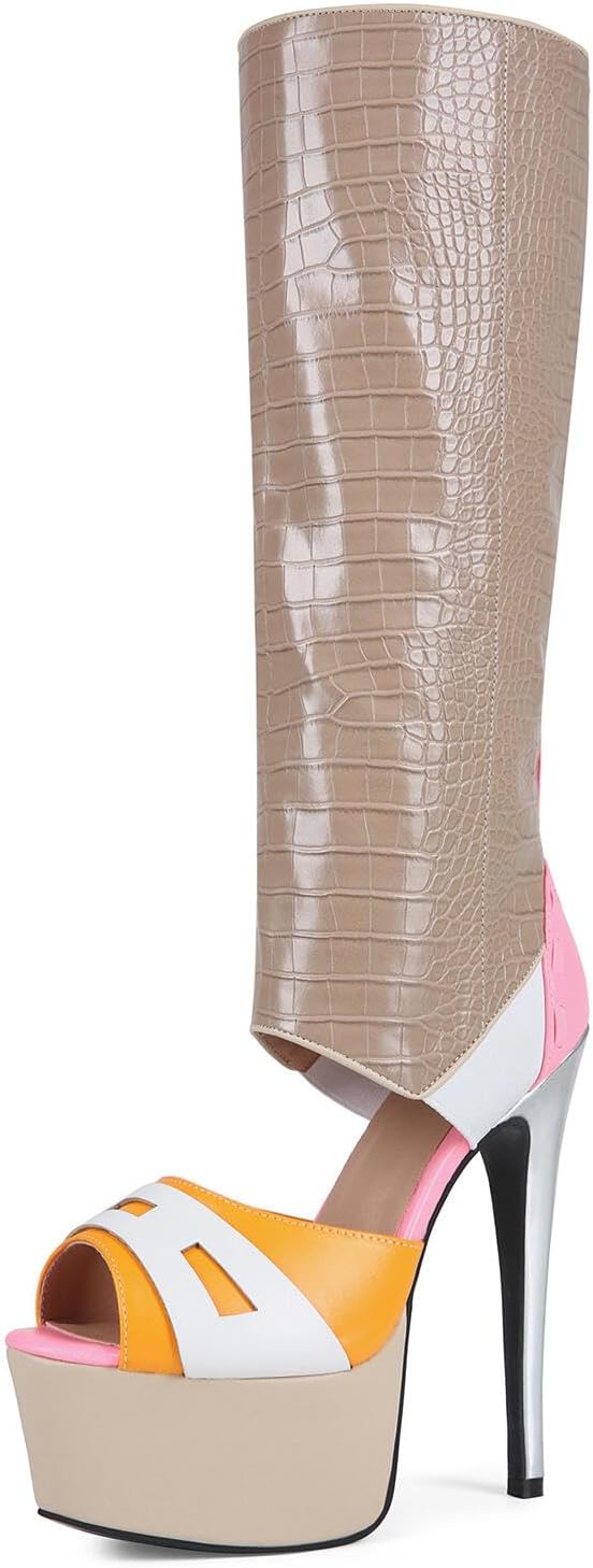 Сандалии на платформе с вырезами и шпилькой, текстура искусственной крокодиловой кожи, ботильоны с цветными блоками, задняя молния, туфли на высоком каблуке, клубная обувь для вечеринки, мужская и женская обувь Maiosfy, Us7
Сандалии на платформе с вырезами и шпилькой, текстура искусственной крокодиловой кожи, ботильоны с цветными блоками, задняя молния, туфли на высоком каблуке, клубная обувь для вечеринки, мужская и женская обувь Maiosfy, Us7