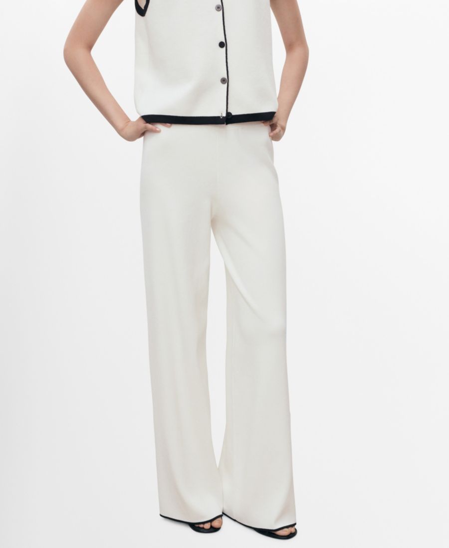 Женские контрастные трикотажные брюки с низкой посадкой MANGO, Ecru
Женские контрастные трикотажные брюки с низкой посадкой MANGO, Ecru