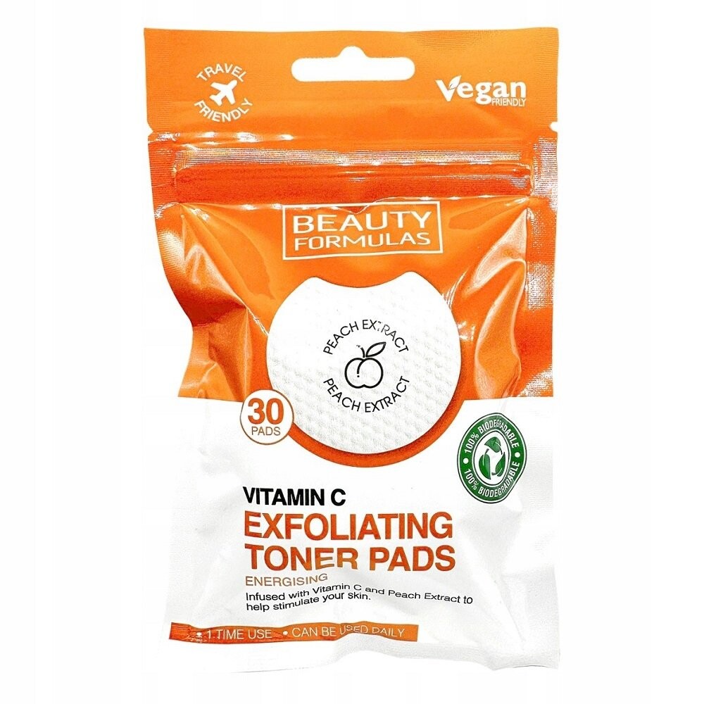 Beauty Formulas, Exfoliating Toner Pads с витамином C, пропитанные отшелушивающие диски с витамином C, 30 шт
Beauty Formulas, Exfoliating Toner Pads с витамином C, пропитанные отшелушивающие диски с витамином C, 30 шт