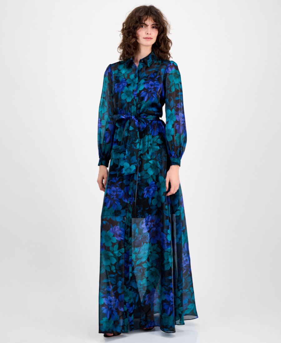 Женское длинное платье-рубашка с цветочным принтом julia jordan, Blue Multi
Женское длинное платье-рубашка с цветочным принтом julia jordan, Blue Multi