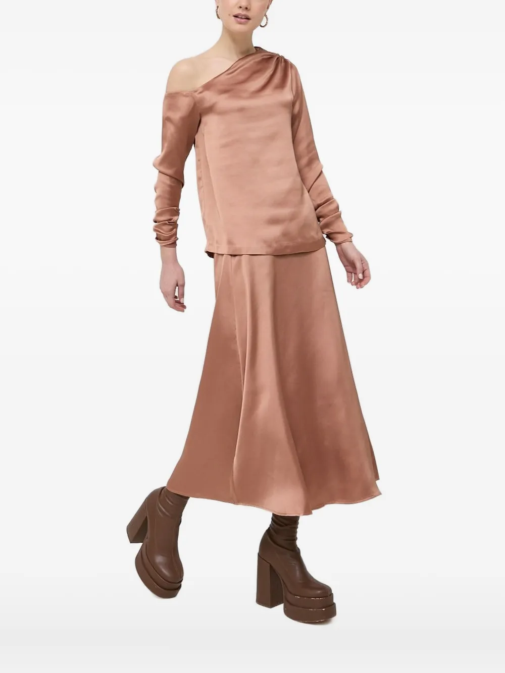 Блузка на одно плечо Notes du Nord, коричневый
Блузка на одно плечо Notes du Nord, коричневый