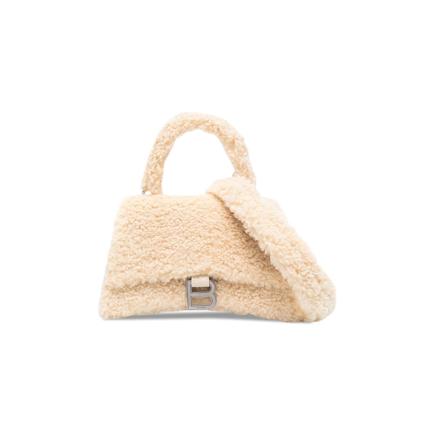 Balenciaga Маленькая сумка с меховой ручкой сверху Песочные часы, Бежевый
Balenciaga Маленькая сумка с меховой ручкой сверху Песочные часы, Бежевый