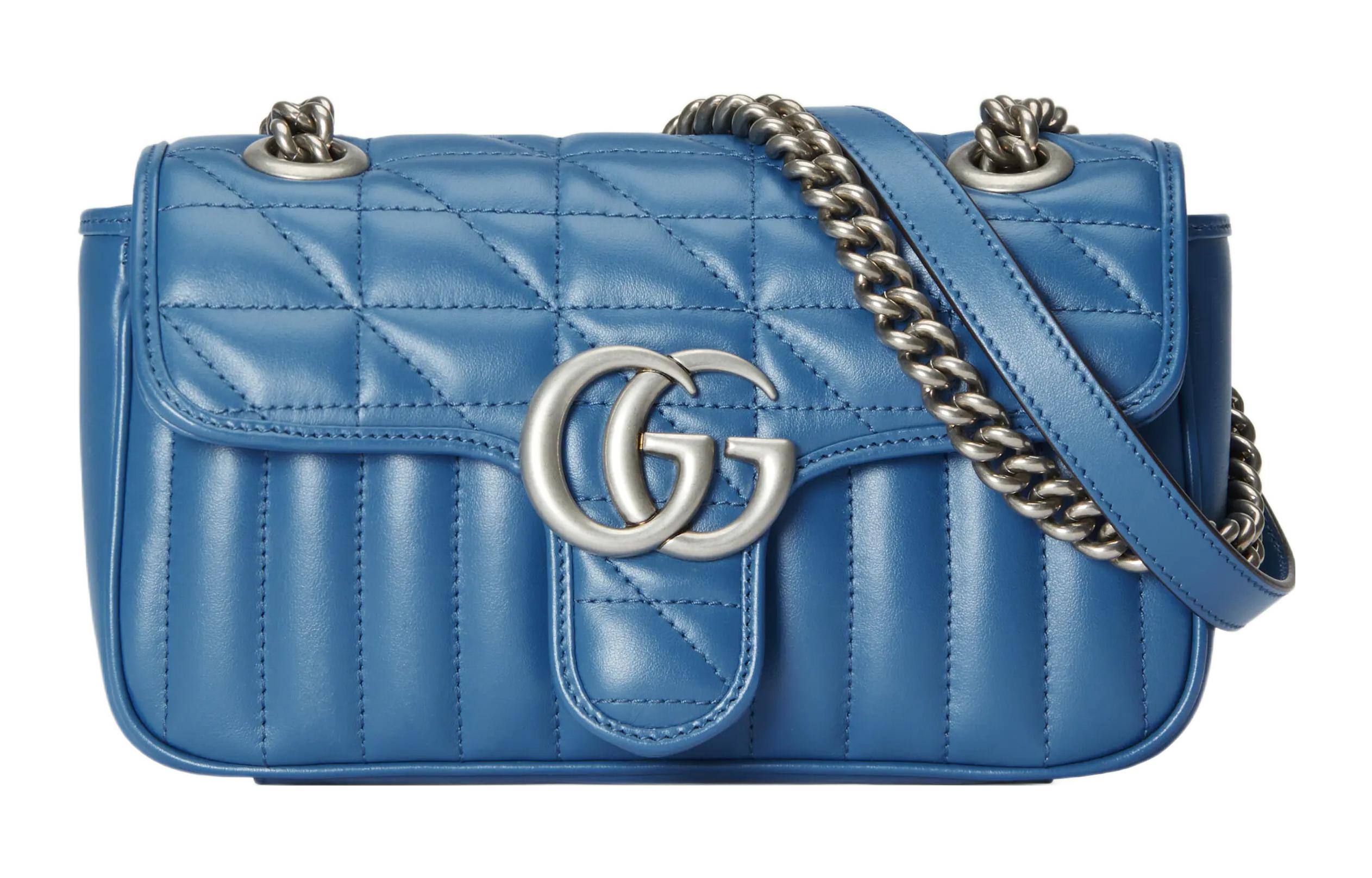 GUCCI Сумка через плечо GG Marmont из стёганой кожи женская синяя
GUCCI Сумка через плечо GG Marmont из стёганой кожи женская синяя