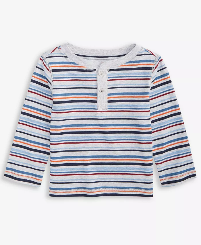 Футболка-хенли с длинными рукавами и полосками для мальчиков First Impressions, серый
Футболка-хенли с длинными рукавами и полосками для мальчиков First Impressions, серый