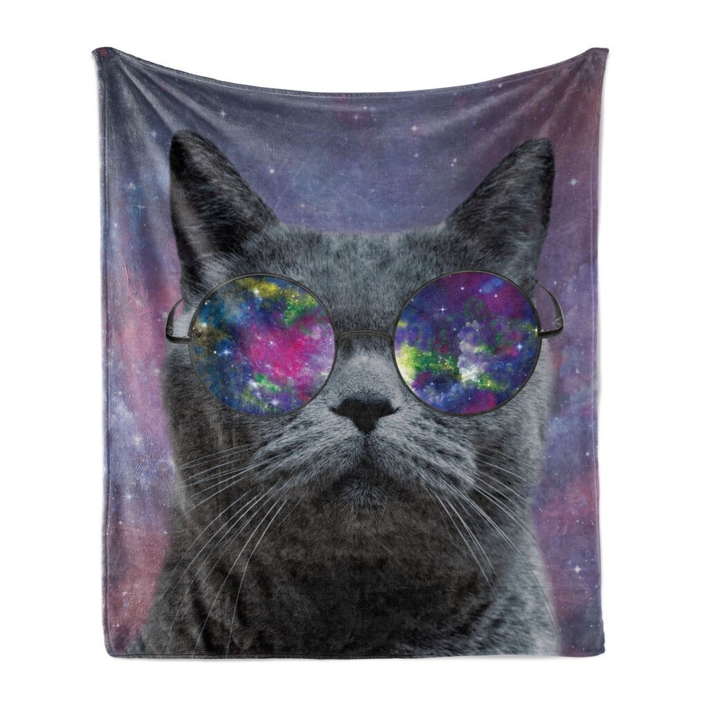 ABAKUHAUS Cosmic Cat Мягкое фланелевое флисовое одеяло, солнцезащитные очки Funny Kitten, уютный плюш для использования в помещении и на улице, 125 x 175 см, серый и разноцветный
ABAKUHAUS Cosmic Cat Мягкое фланелевое флисовое одеяло, солнцезащитные очки Funny Kitten, уютный плюш для использования в помещении и на улице, 125 x 175 см, серый и разноцветный