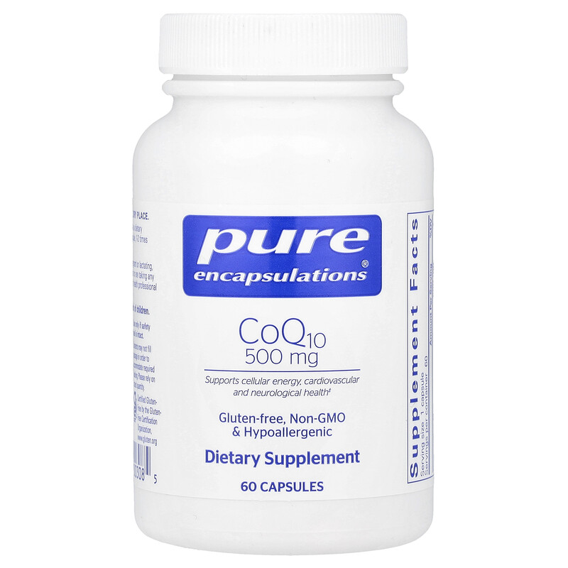 Pure Encapsulations, CoQ10, 500 мг, 60 капсул
Pure Encapsulations, CoQ10, 500 мг, 60 капсул