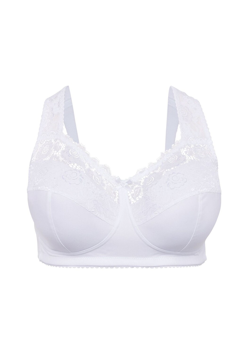 Бюстгальтер без косточек с мягкими чашками и кружевом sheego, цвет Weiß B
Бюстгальтер без косточек с мягкими чашками и кружевом sheego, цвет Weiß B