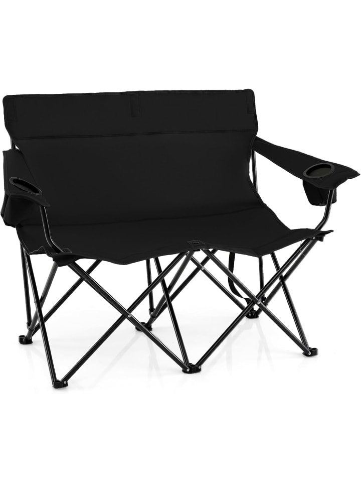 COSTWAY Двухместный складной походный стул, черный
COSTWAY Двухместный складной походный стул, черный