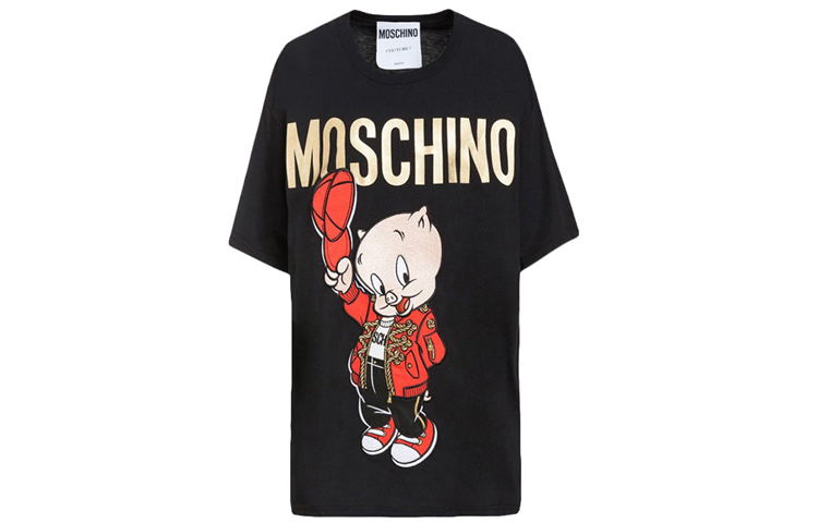 Футболка женская черная MOSCHINO 
Футболка женская черная MOSCHINO