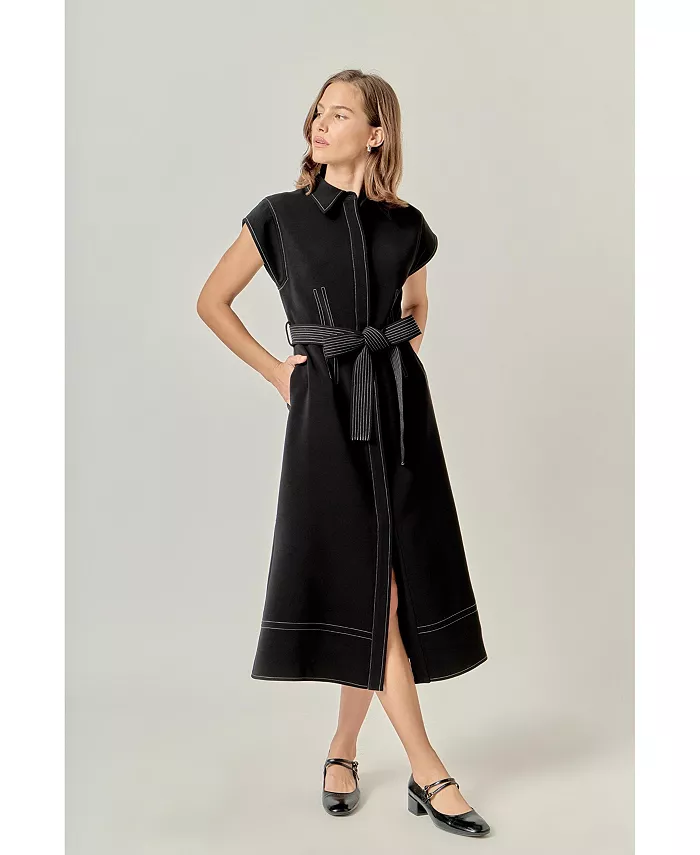 Женское осеннее платье миди с принтом English Factory, черный
Женское осеннее платье миди с принтом English Factory, черный