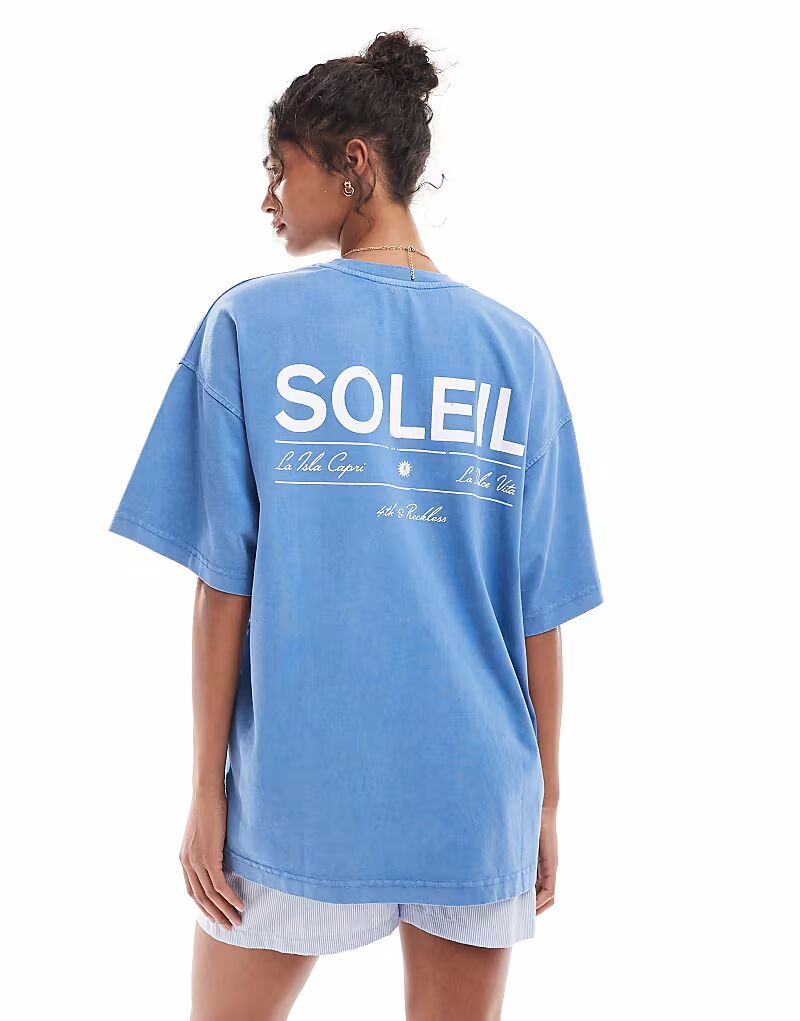 Футболка с принтом 4th & Reckless Soleil на спине, синяя, с эффектом потертости
Футболка с принтом 4th & Reckless Soleil на спине, синяя, с эффектом потертости