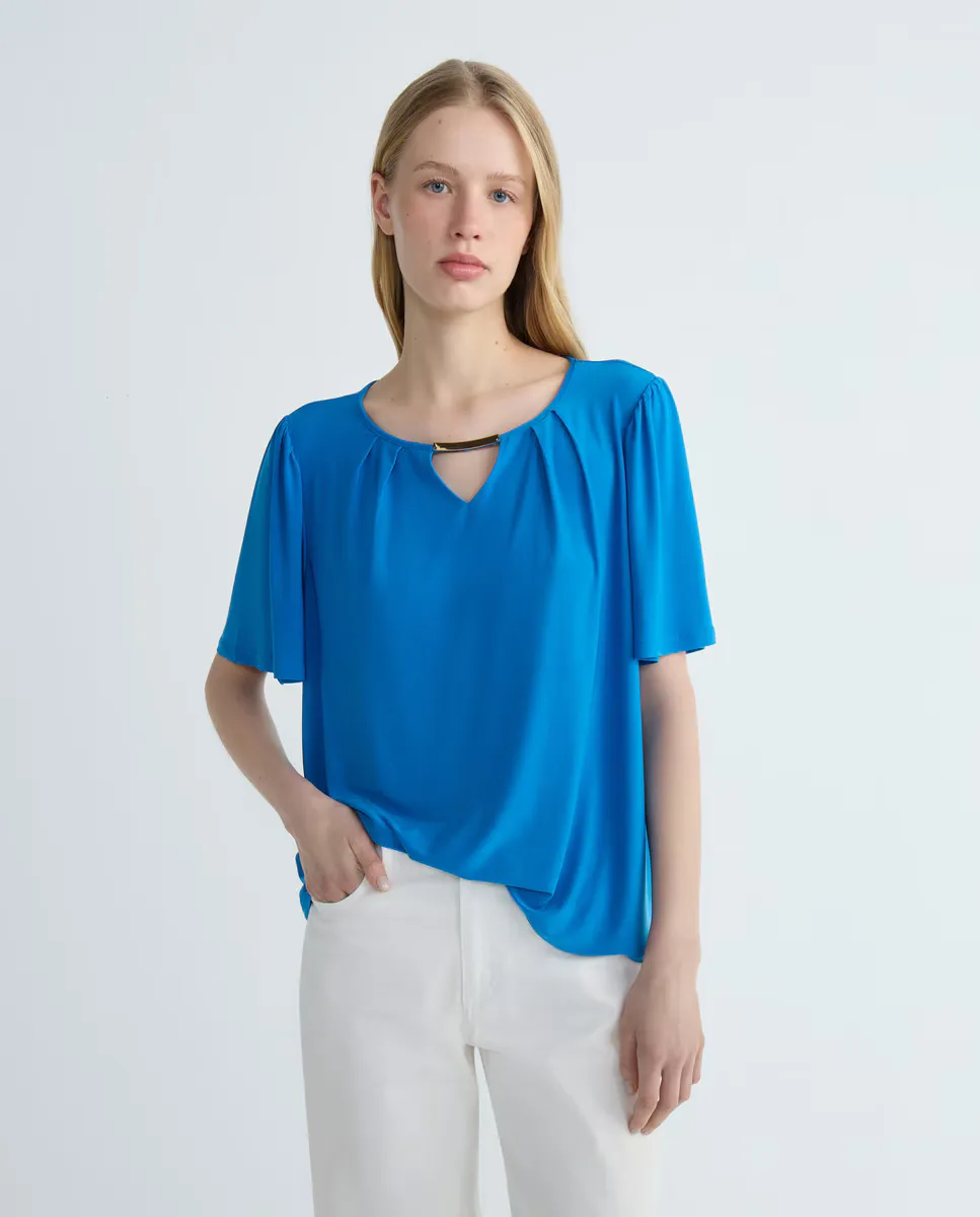 Футболка женская с круглым вырезом, орнаментом, короткими рукавами Blanxart, синий
Футболка женская с круглым вырезом, орнаментом, короткими рукавами Blanxart, синий