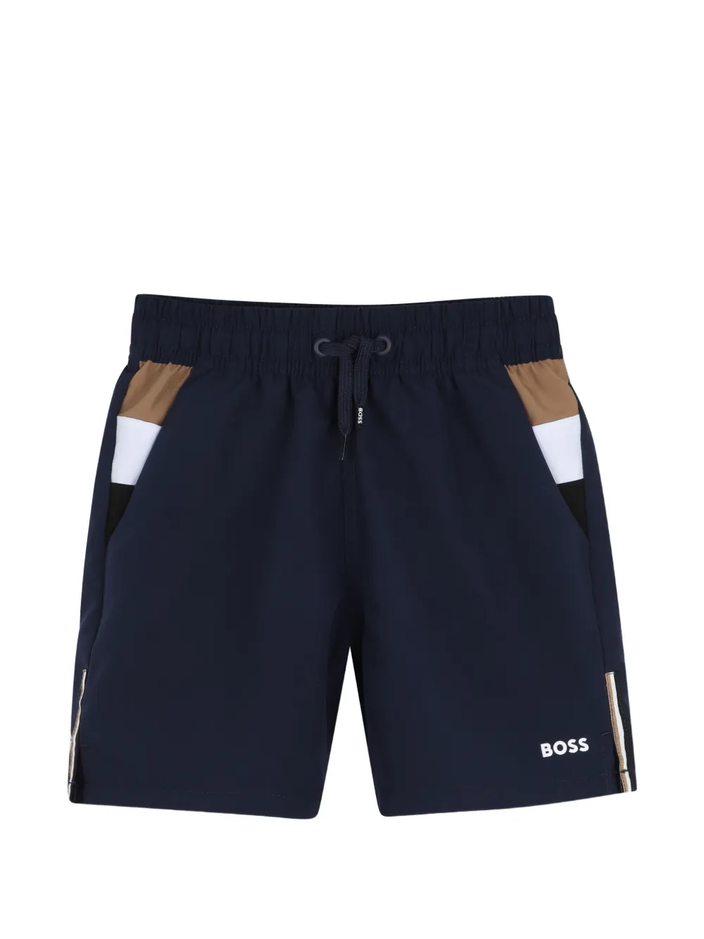 Плавки с кулиской и контрастными цветными вставками Boss Kidswear, синий
Плавки с кулиской и контрастными цветными вставками Boss Kidswear, синий