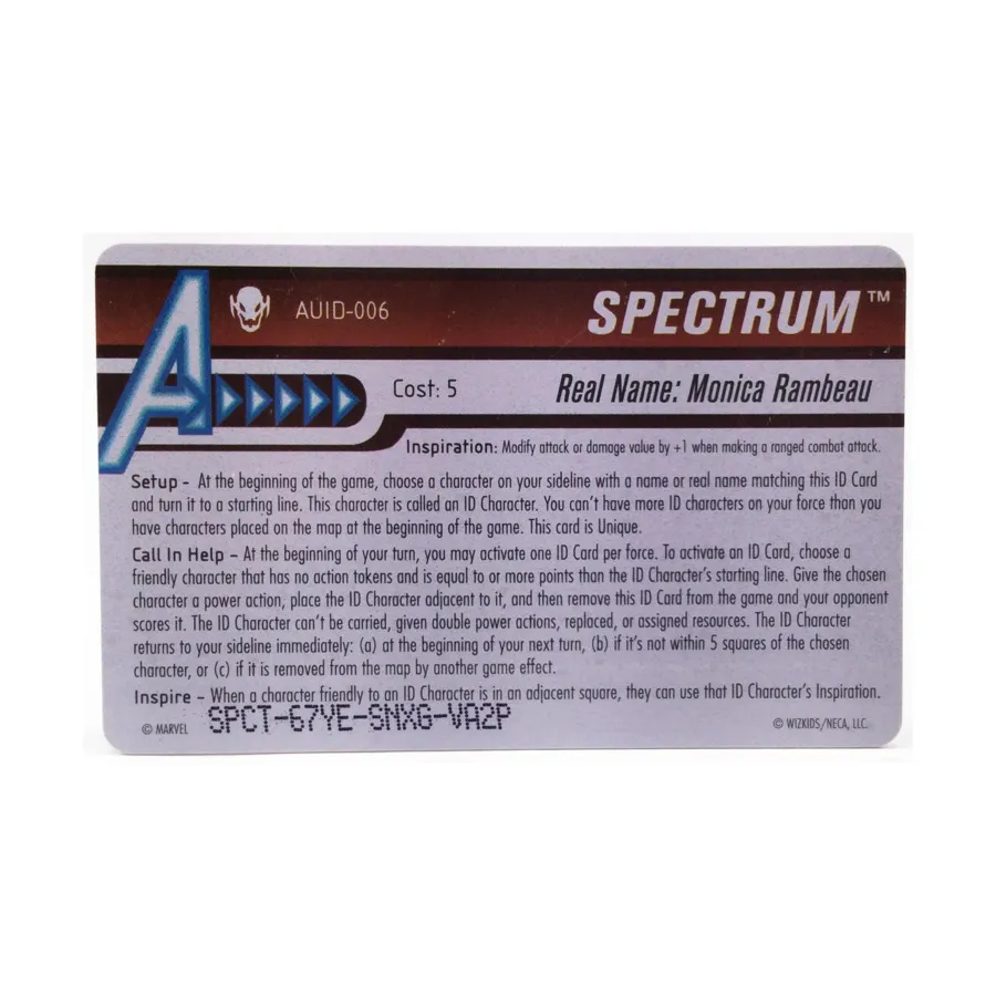 ID-карта - Спектр, Marvel HeroClix - Age of Ultron Organized Play - Singles
ID-карта - Спектр, Marvel HeroClix - Age of Ultron Organized Play - Singles