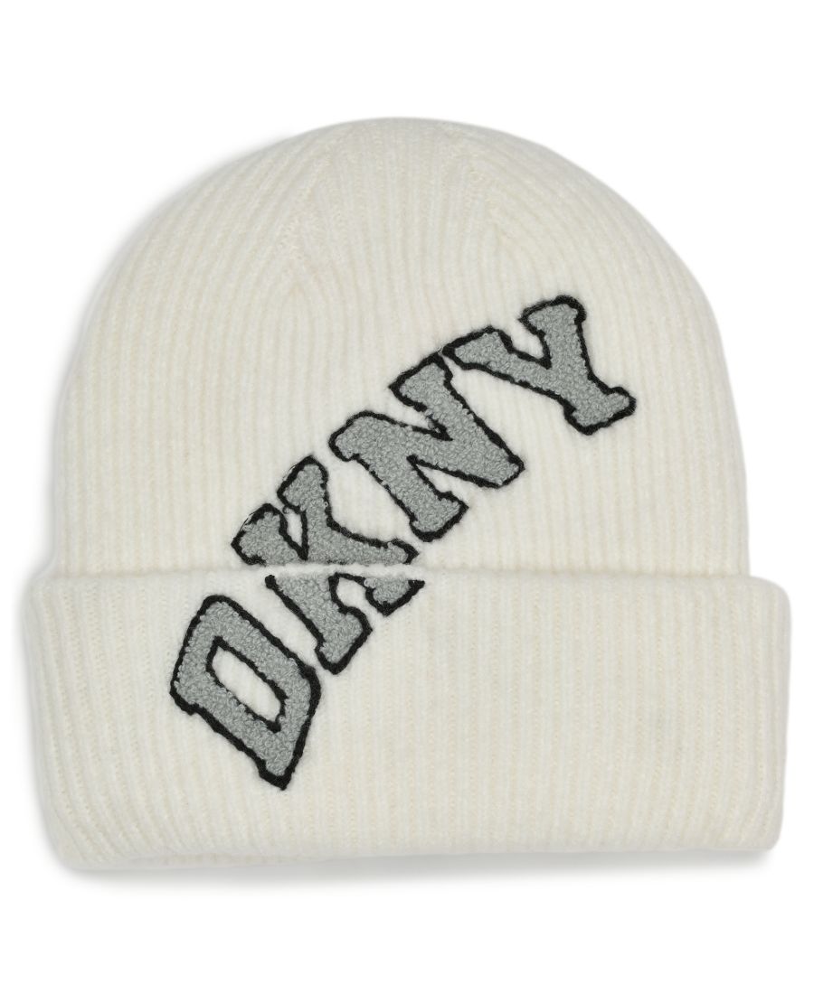 Женская вязаная шапка-бини в стиле университетской формы с логотипом DKNY, Ivory
Женская вязаная шапка-бини в стиле университетской формы с логотипом DKNY, Ivory
