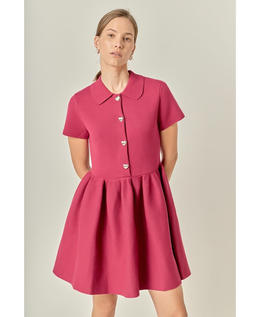 Женское мини-платье из трикотажа с баской и крупными пуговицами English Factory, Maroon
Женское мини-платье из трикотажа с баской и крупными пуговицами English Factory, Maroon