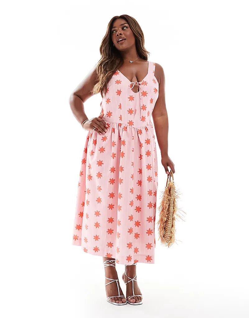 Эксклюзивное платье миди Renee Studio Plus с корсетом на спине, завязками спереди и бретельками, с розовыми и красными цветами
Эксклюзивное платье миди Renee Studio Plus с корсетом на спине, завязками спереди и бретельками, с розовыми и красными цветами